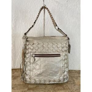 COACH THOMPSON Limited Edition JULIETTE 11980 silver  Woven TravelTote bag